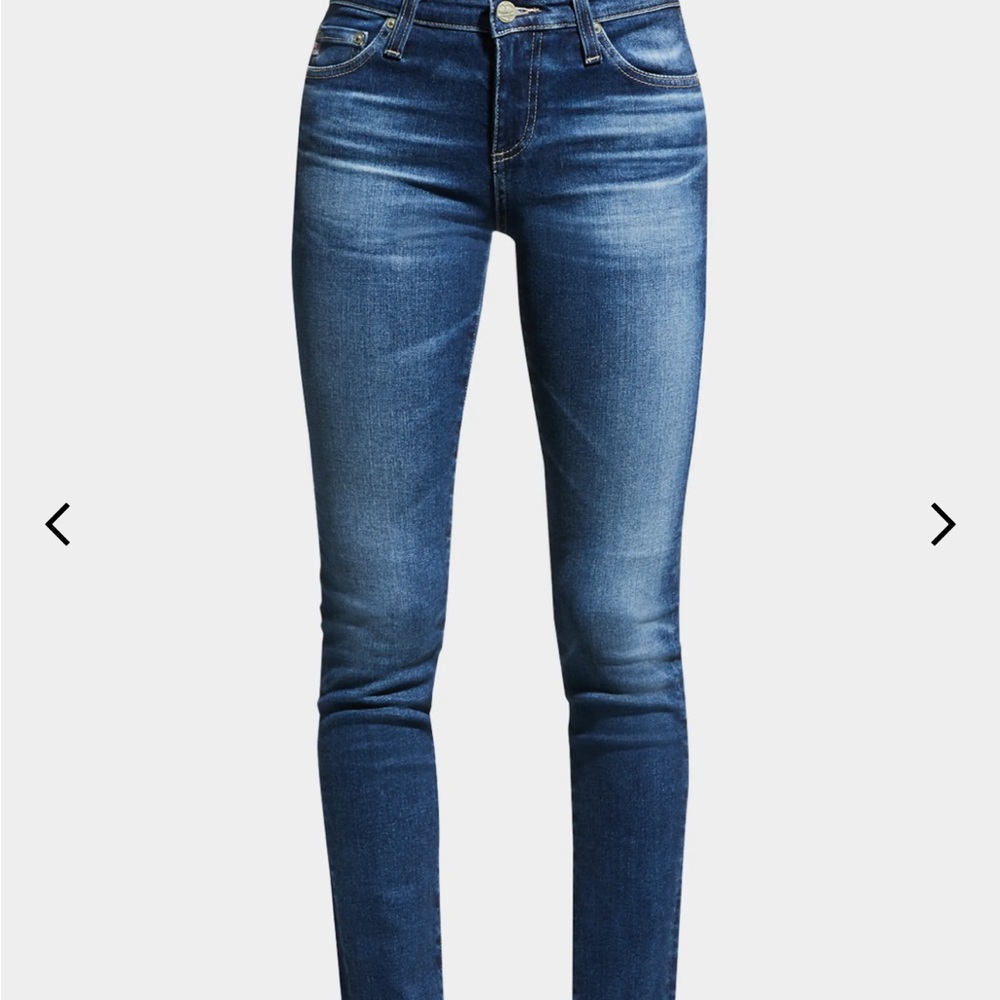 AG Adriano Goldschmied Dark Blue Skinny Jeans The Prima Crop Mid Rise